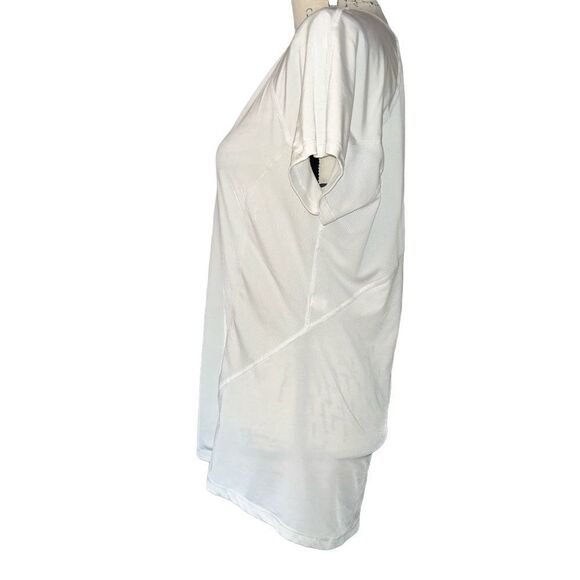 Athleta white v-neck reflective athletic short sleeve top large - Picture 4 of 7